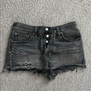 Levi's Black Distressed Jean Shorts